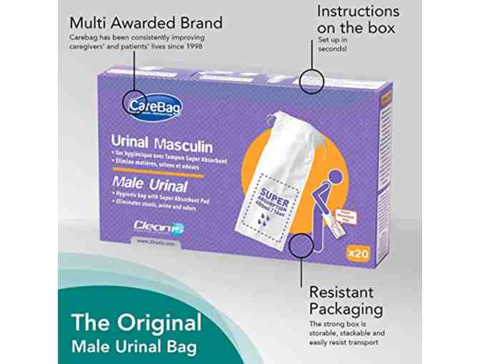 Carebag Medical Grade Male Urinal Bag with Super Absorbent Pad