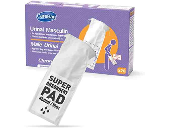 Carebag Medical Grade Male Urinal Bag with Super Absorbent Pad