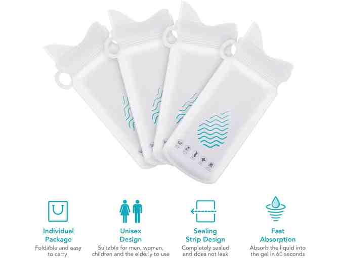 16 Pieces Disposable Urine Bags Portable Camping Pee Bags Emergency Urination Toilet Vomit