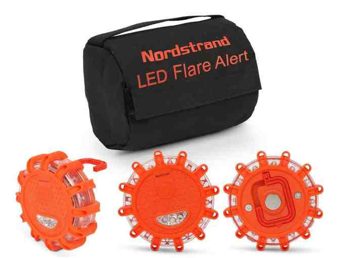 Set of 3 Nordstrand LED Flares Emergency Roadside 9.1.1 Lights Flashing Road Beacon - Photo 1