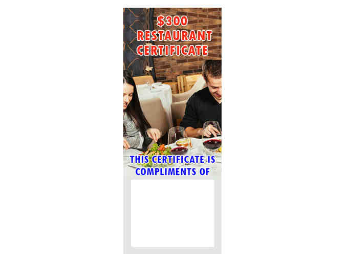 $300 Restaurant Certificates - FREE - Photo 1