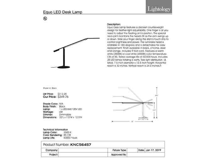 Equo LED Desk Lamp - Silver by Koncept