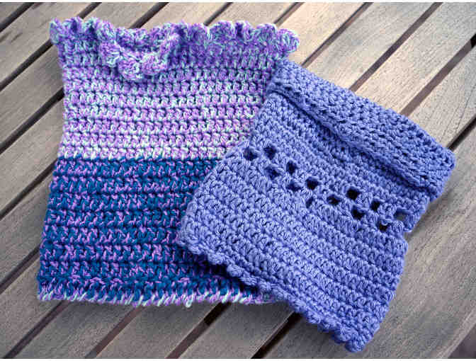 Two Hand Knit Soft Purple Snoods