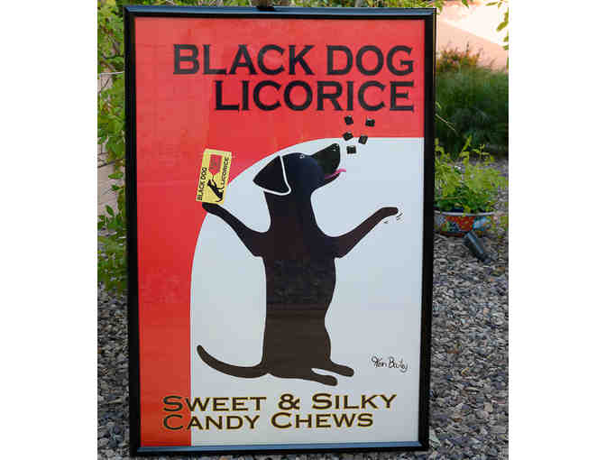 Black Dog Licorice Print by Ken Bailey - Framed