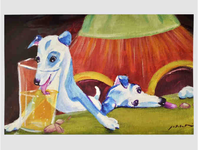 Art Print by Danuta Jakubowski, Party Pups, 8.75" x 11", unframed - Photo 1