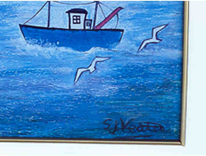 Brighton, Sussex, England Print of Watercolor by S. J. Veateo - Framed - Open Bid Reduced