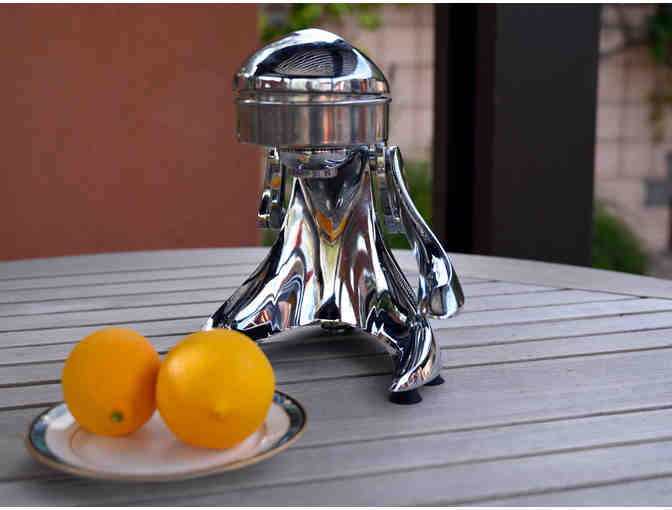 Vintage Art Deco Chrome/Cast Metal Manual Countertop Juicer - Opening Bid Reduced