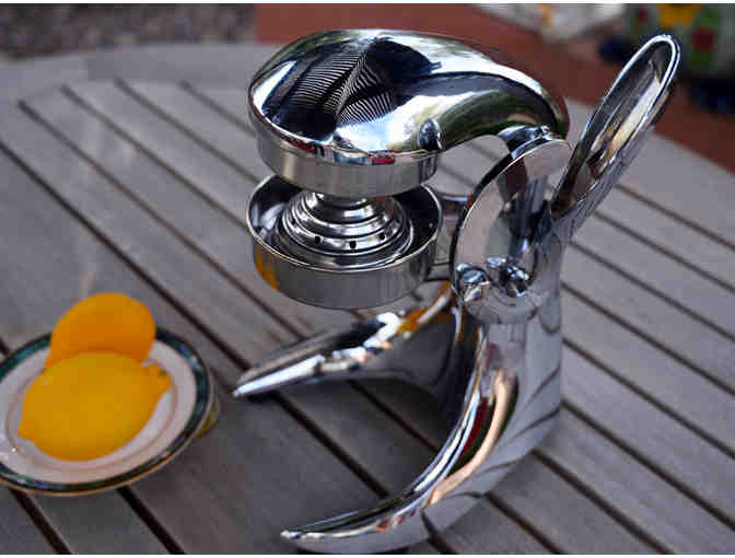 Vintage Art Deco Chrome/Cast Metal Manual Countertop Juicer - Opening Bid Reduced