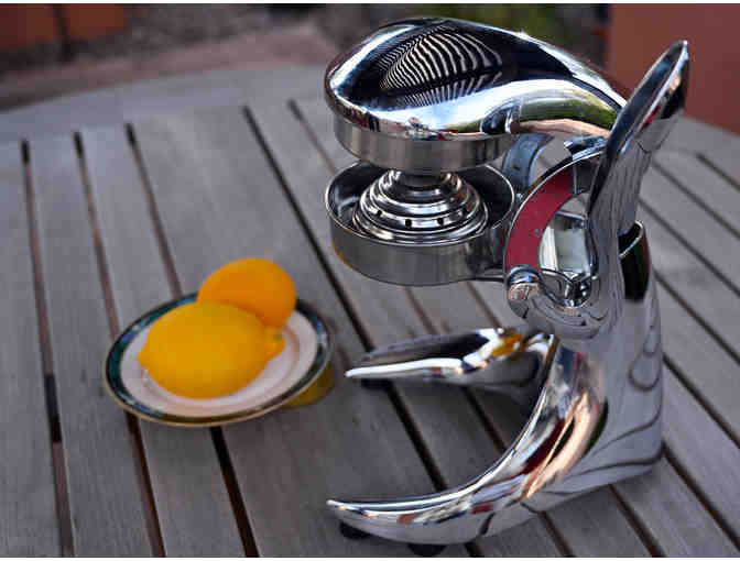 Vintage Art Deco Chrome/Cast Metal Manual Countertop Juicer - Opening Bid Reduced