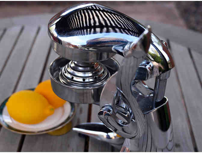 Vintage Art Deco Chrome/Cast Metal Manual Countertop Juicer - Opening Bid Reduced