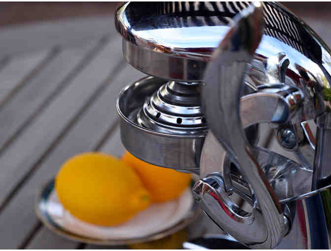 Vintage Art Deco Chrome/Cast Metal Manual Countertop Juicer - Opening Bid Reduced