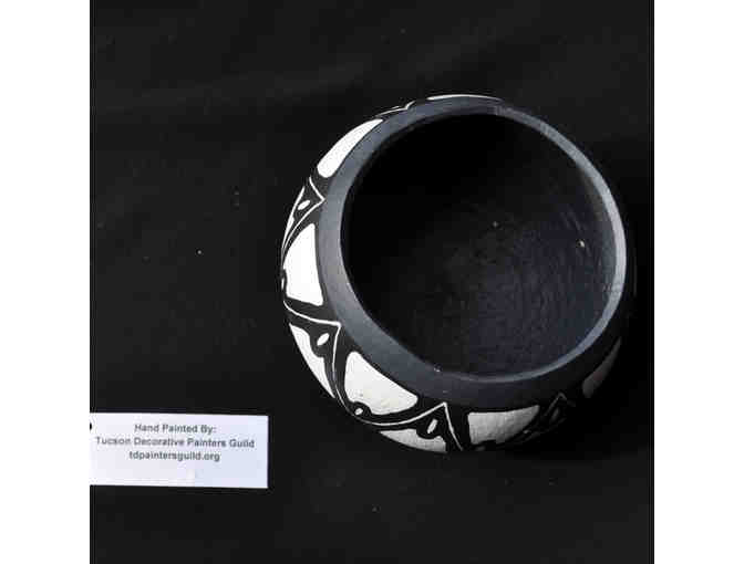 Bowl -  Gourd Basket/Bowl - Handmade/Painted Black & Ivory