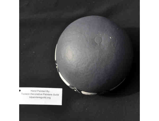 Bowl -  Gourd Basket/Bowl - Handmade/Painted Black & Ivory