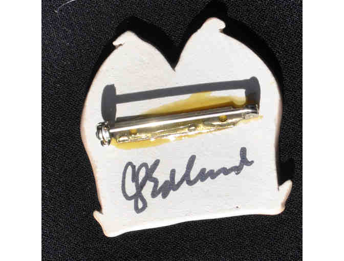Greyhound Love Ceramic Pin Crafted by Carol Edlund