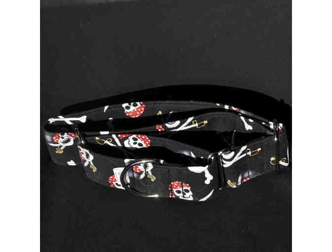 Martingale Collar - Pirate Skulls & Crossed Sword - Made for Greyhounds by Greyt Escapes