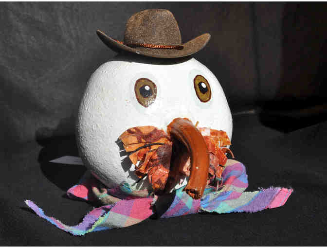 Ornament Trio - Round Gourds - Handmade/Painted - Opening Bid Reduced!