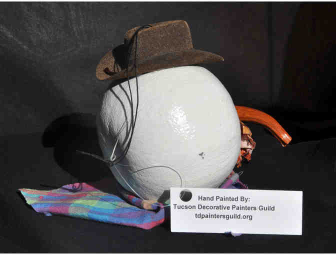 Ornament Trio - Round Gourds - Handmade/Painted - Opening Bid Reduced!