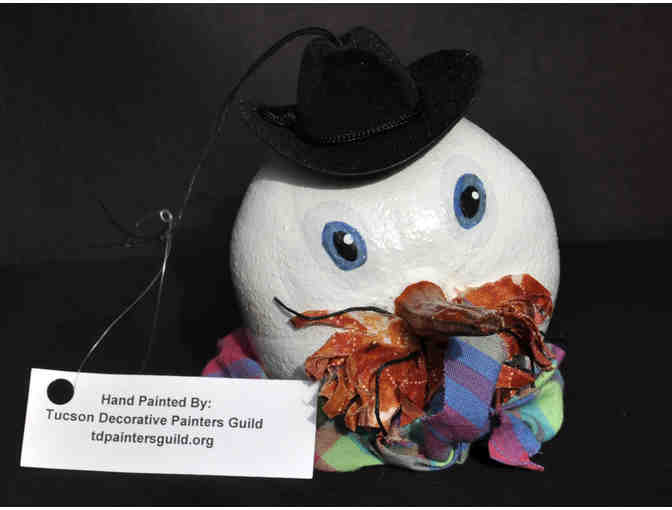 Ornament Trio - Round Gourds - Handmade/Painted - Opening Bid Reduced!