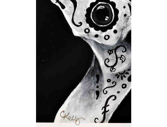 Art Print by Courtney Kelly, Dia De Los Muertos Hound, 8.5' x 11', unframed