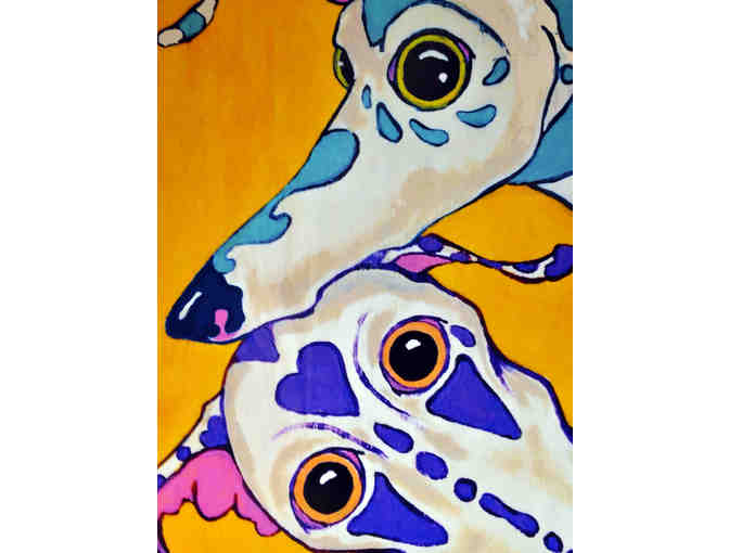 Art Print by Courtney Kelly, Harlequin Hounds, 13' x 17', unframed