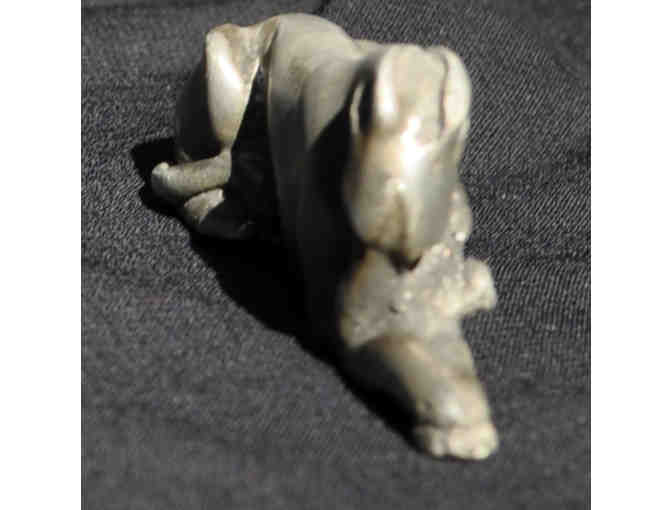 Greyhound/Whippet Hugging Teddy Bear - Pewter Statue