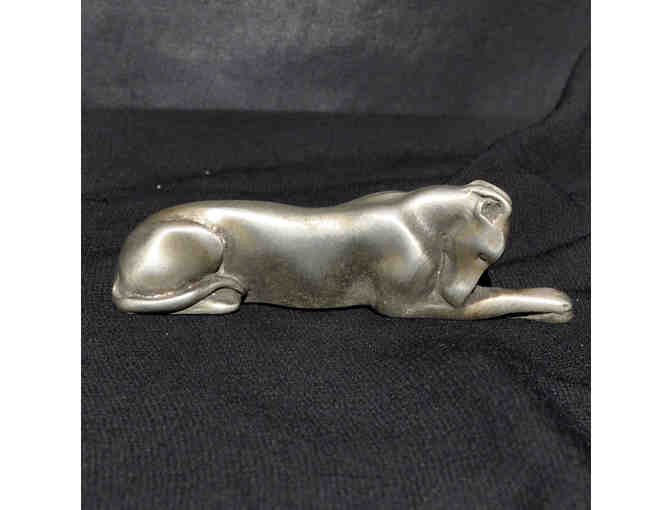 Greyhound/Whippet Hugging Teddy Bear - Pewter Statue