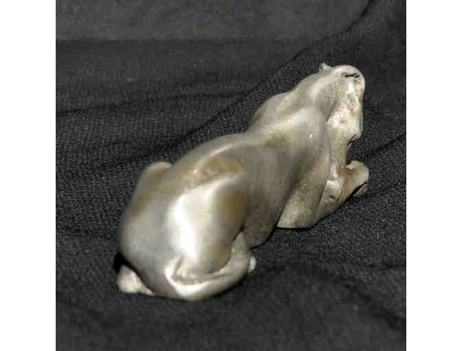 Greyhound/Whippet Hugging Teddy Bear - Pewter Statue