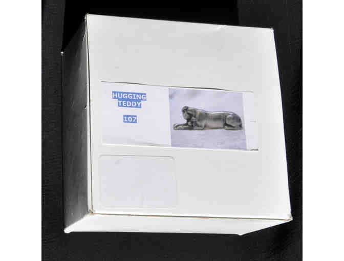 Greyhound/Whippet Hugging Teddy Bear - Pewter Statue