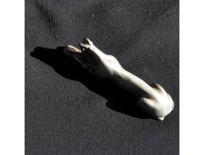 Greyhound/Whippet Hugging Teddy Bear - Pewter Statue