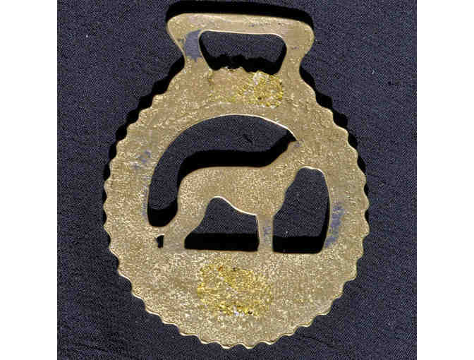 Decorative Brass Horse Harness Ornament or Medallion - Greyhound or Whippet