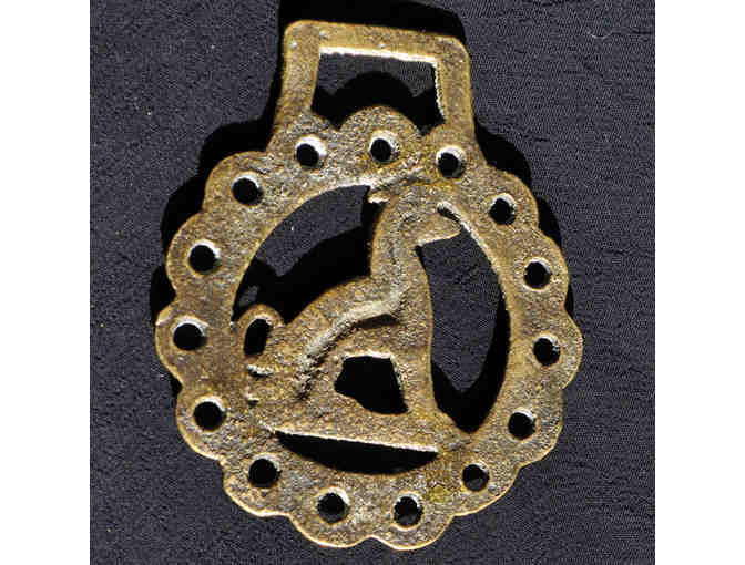 Decorative Brass Horse Harness Ornament or Medallion - Greyhound or Whippet
