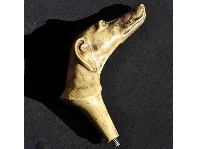 Greyhound/Whippet Head - Finial - Resin with Metal Threaded End for Cane Or Lamp