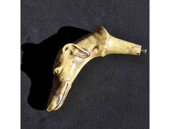 Greyhound/Whippet Head - Finial - Resin with Metal Threaded End for Cane Or Lamp