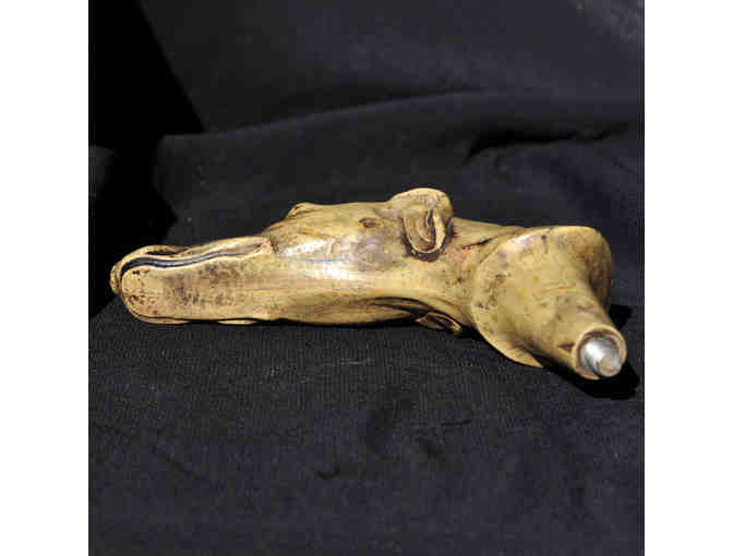 Greyhound/Whippet Head - Finial - Resin with Metal Threaded End for Cane Or Lamp