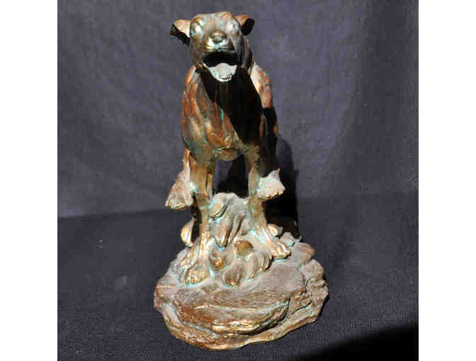 Greyhound Running - Brass Painted Resin Sculpture