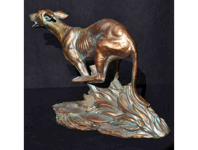 Greyhound Running - Brass Painted Resin Sculpture