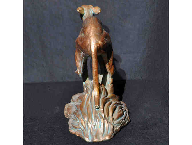 Greyhound Running - Brass Painted Resin Sculpture