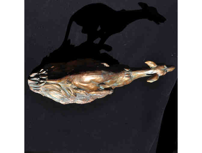 Greyhound Running - Brass Painted Resin Sculpture