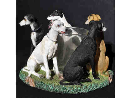 Greyhounds (5) Seated in Circle - Resin - Votive Candle Holder by Continental Creations