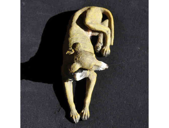 Greyhound/Whippet - Reclining - Cast and Painted Resin Sculpture/Statue