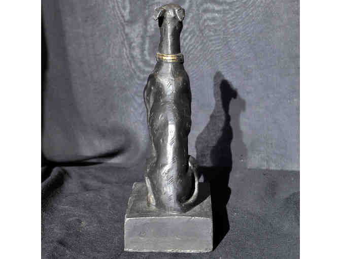 Greyhound/Whippet Sitting Dog Statue on Base - Cast Brass - Open Bid Reduced