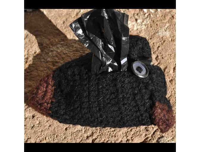 Poop Bag Holder With Loop - Hand Knit Greyhound/Whippet Head