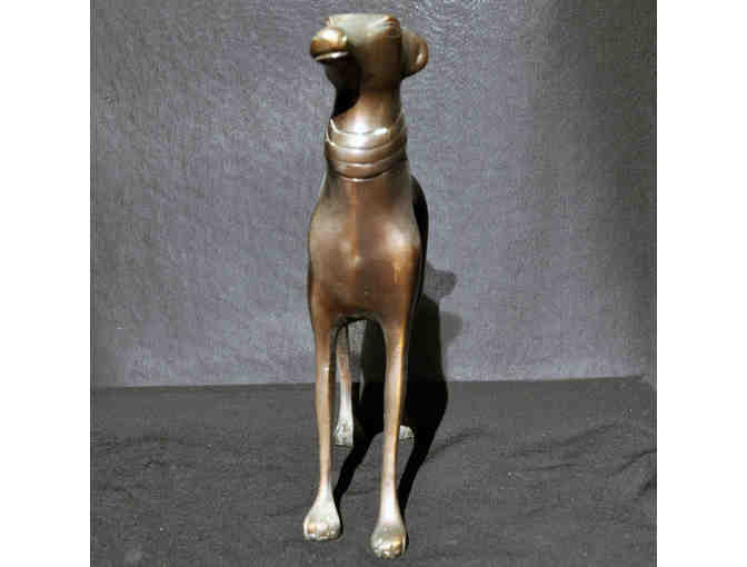 Greyhound/Whippet Standing with Collar - Cast Bronze Sculpture - Opening Bid Reduced