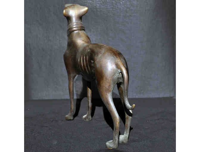 Greyhound/Whippet Standing with Collar - Cast Bronze Sculpture - Opening Bid Reduced