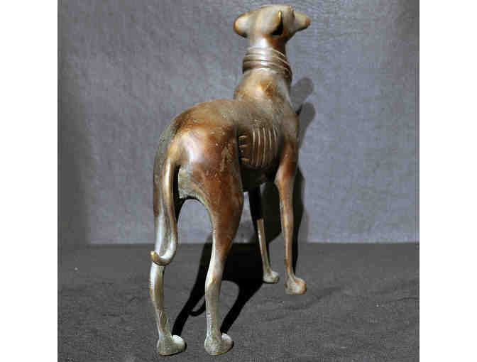 Greyhound/Whippet Standing with Collar - Cast Bronze Sculpture - Opening Bid Reduced