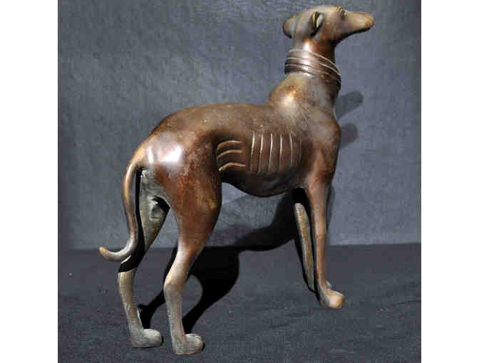 Greyhound/Whippet Standing with Collar - Cast Bronze Sculpture - Opening Bid Reduced