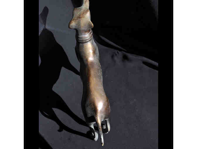 Greyhound/Whippet Standing with Collar - Cast Bronze Sculpture - Opening Bid Reduced