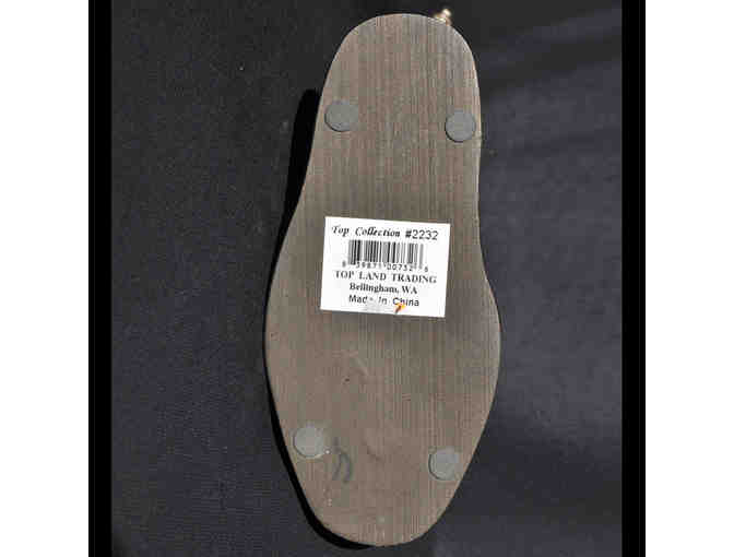 Standing Greyhound/Whippet Statue on Base - Bronze Colored Cast Resin