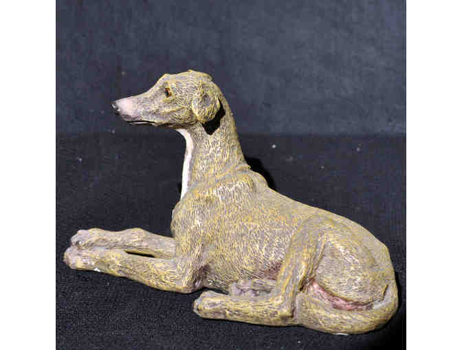 Greyhound/Whippet - Reclining/Crossed Paws - Cast and Painted Resin Sculpture/Statue