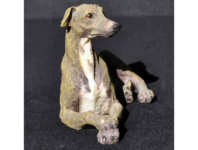Greyhound/Whippet - Reclining/Crossed Paws - Cast and Painted Resin Sculpture/Statue